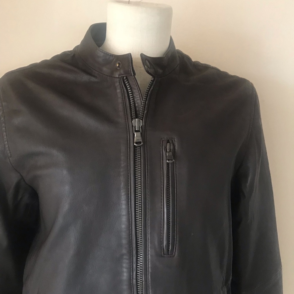 JOHN VARVATOS  LEATHER CLASSIC BOMBER JACKET - Picture 2 of 6
